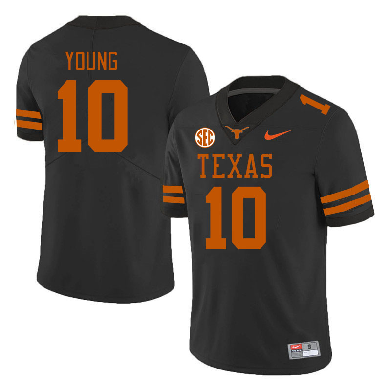 # 10 Vince Young Texas Longhorns Jerseys Football Stitched-Black
